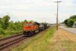 BNSF 6062 leads a crude oil train sb.